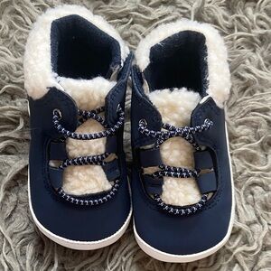 The Children's Place Navy Moccasins with Cream Lining